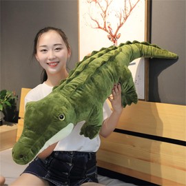 Champracer Plush Toy Crocodile, Cuddly Toy Alligator, Soft and Fluffy Plush Toys, Crocodile Plush Cushion, Gift for Children, Boys, Girls (90 cm, Green)