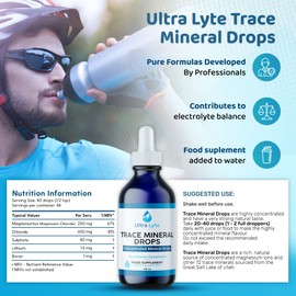 Ultra Lyte Ultra Lyte Trace Mineral Drops C 118ml All Natural Complete Mineral Complex Food Supplement C 48 Days Supply CElectrolyte Balance Formula C Energy and Mood Support