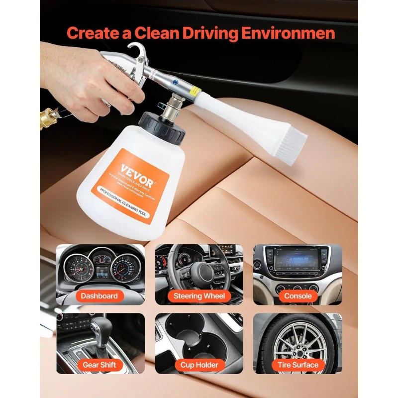 High-Pressure 6-9.2Bar Plastic Air Blow Gun for Car Washer 1L