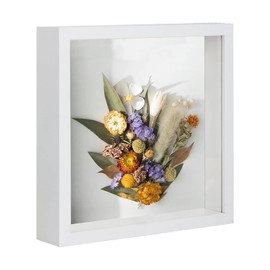 Picture Frame for Filling, Object Frame Deep 3 cm, Deep Picture Frame for Filling 30 x 30 cm, with Transparent Acrylic Plate, Square Stereoscopic Frame, Walls, Crafts, White
