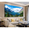 Landscape Saint Mary Lake Canvas Wall Art for Living Room