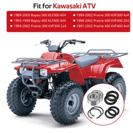 JAVIK Front Wheel Bearings & Seals Kit Fit for Kawasaki Prairie 300 KVF300 Prairie 400 KVF400 2x4 4x4 Bayou 300 KLF300 Bayou 400 KLF400,OEM#92045-1222
