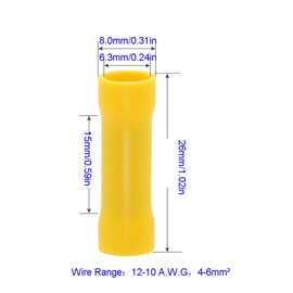 Ruidee Pack of 100 cable connectors, butt connectors, cable lugs, crimp connectors (DPTY)