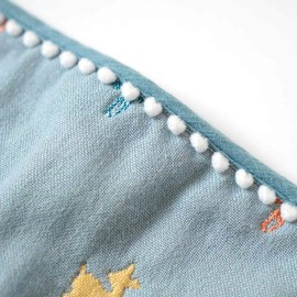 10mois (10mois) Amelie Fukufuku Gauze (6-ply Gauze), Mini Size, Blue Green, 100% Organic Cotton