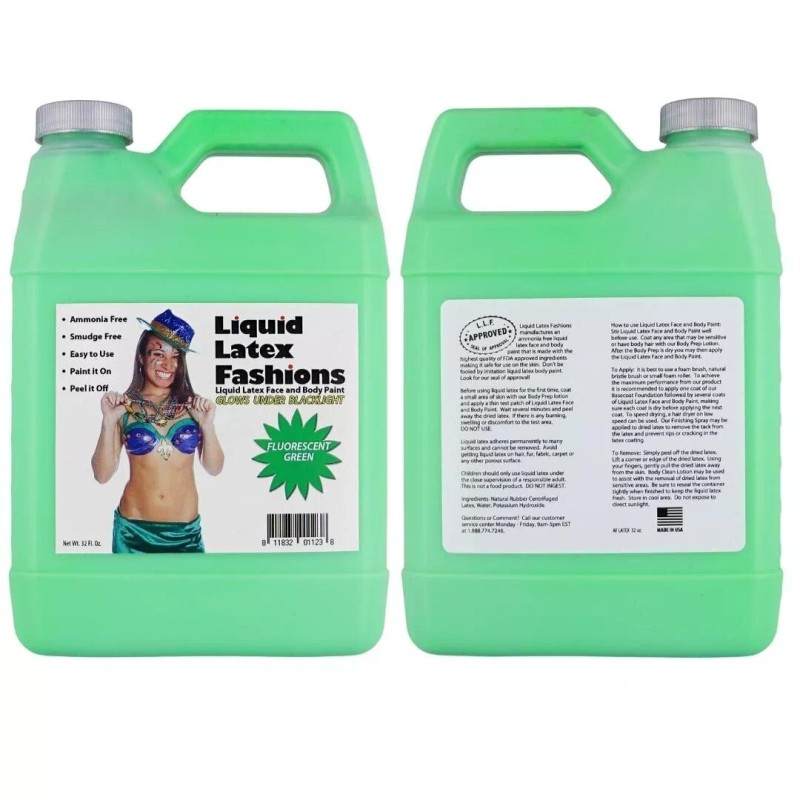 Liquid Latex Fluorescent Green 32 Fl Oz - Liquid Latex