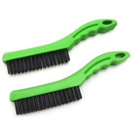 MAXMAN Wire Brush Set 2PCS, Carbons Steel Wire Brushes for Cleaning, 10 Inch Heavy Duty Wire Scratch Brush with Plastic Handle, Wire Brush for Rust Remover, Automotive, Paint, Welding Slag