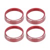 4pcs A/C Air Vent Knob Trims Rings Red Aluminum Alloy