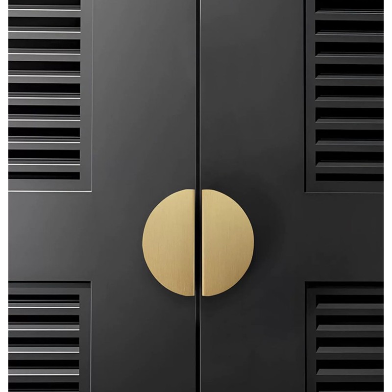 XMHF 4 Pack Semicircular Cabinet Pulls, Solid Brass Hardware Knobs,