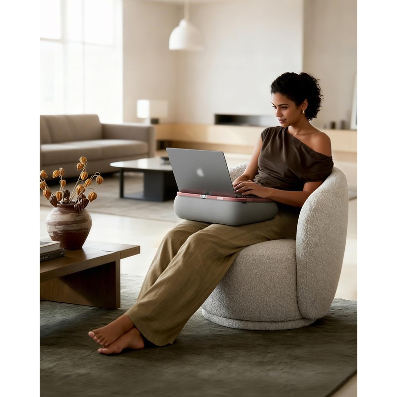 2-in-1 Lap Desk & Kindle Pillow Stand with Beanbag