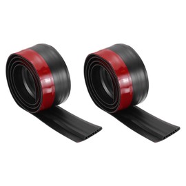 PATIKIL Door Draft Stopper, 2 Pack 3.3FT Silicone Under Door Strips Weather Stripping Door Seal Strong Adhesive Door Stopper Noise Cold Air Blocker, Black(2 Inch Wide)