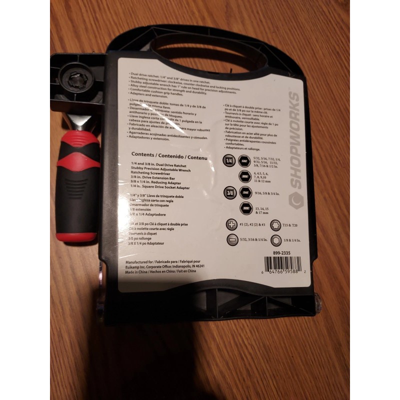 Performance Tool Shopworks 45 Piece Stubby Black/Red Alloy Steel Ratchet