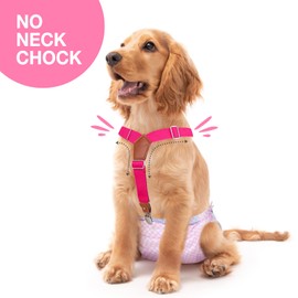 Pet Soft Dog Suspenders 2 Pieces Female Dog Diaper Suspenders for Dogs Diaper Keeper Suspender for Skirt, Dress, Diapers (Black & Pink, XS/S)