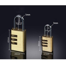 3 Digit Combination Lock, Brass Combination Padlock for Indoor and Outdoor Rustless Die-Cast Set Your Own Combination Padlock (21mmx30mm)