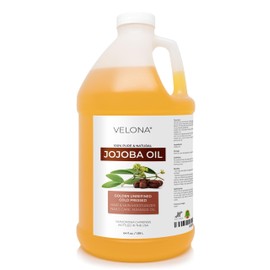 velona Jojoba Oil - 64 oz | 100% Pure and Natural | Golden, Unrefined, Cold Pressed, Hexane Free | Moisturizing Face, Hair, Body, Skin Care, Stretch Marks, Cuticles