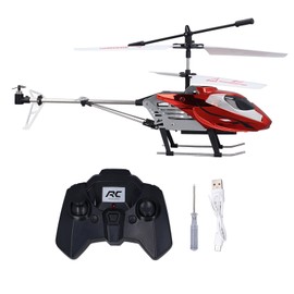 RC Helicopter with Lights 3.5 Channel USB Drop Proof 2.4G Remote Control Helicopter Toy for Kids Boys and Girls Red