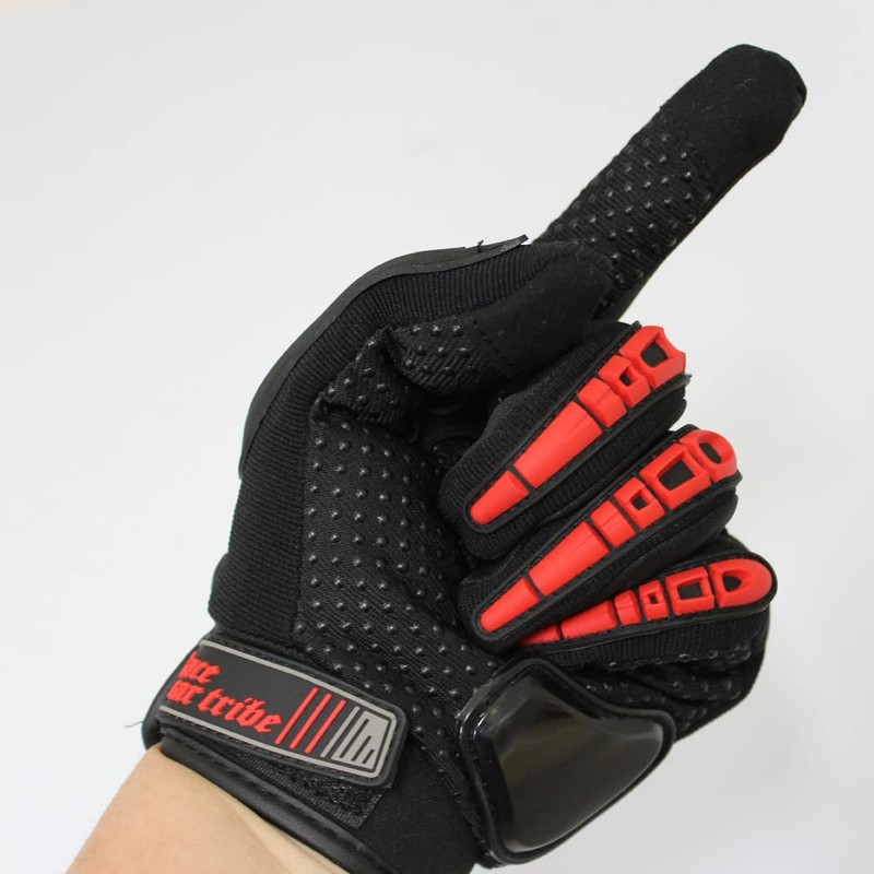 Mad Max MM50-G02XL-RD Motorcycle Riding Gloves, Smartphone Compatible, Anti-Slip, Red,