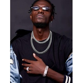 FOCALOOK Men's Necklace 3 mm / 6 mm / 9 mm / 12 mm Solid Curb Chain Necklace Stainless Steel Link Chain Punk Hip Hop Rapper Necklace for Men / Boys Gold / Silver / Black 45 cm / 55 cm / 65 cm / 70 cm / 75 cm, Stainless Steel