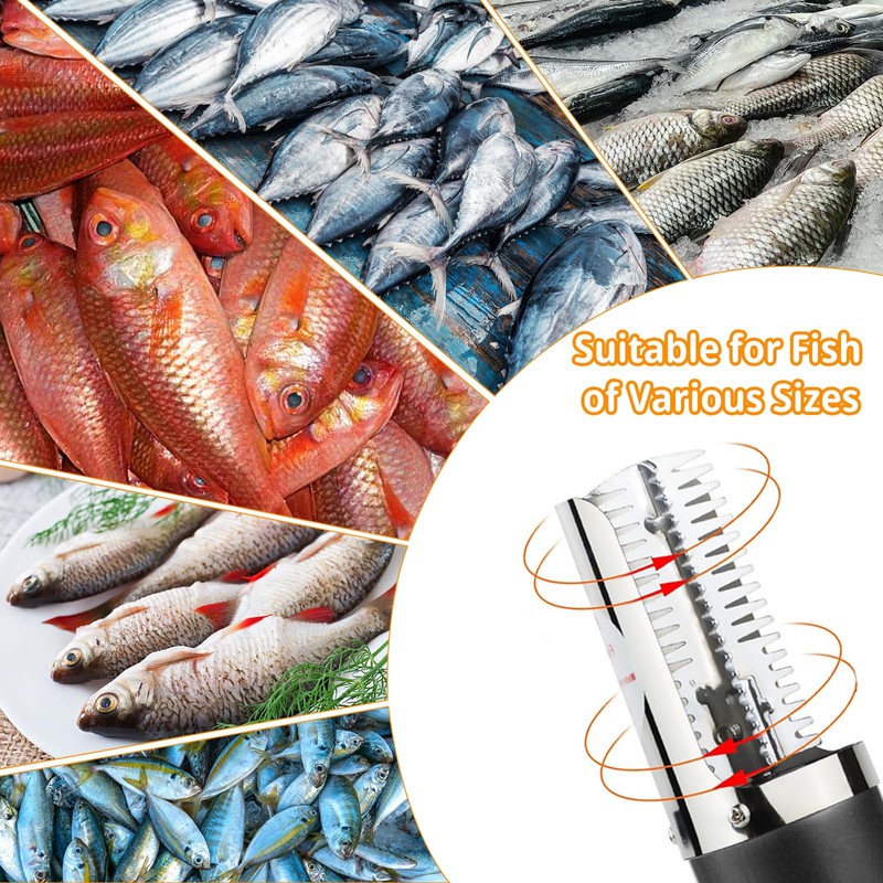 Electric Fish Scaler, Wireless Fish Scale Remover, Fish Descaling Tool,