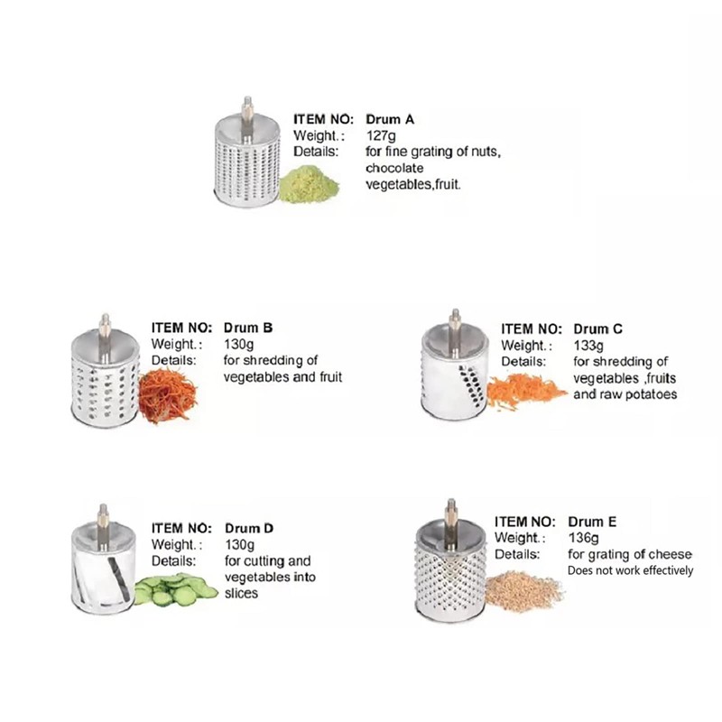 Rotary Cheese Grater with 5 Drum Blade Cheese Shredder Kitchen
