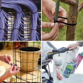 Zip Ties Heavy Duty 12 Inch Black Zip Ties 1000 pcs Long Zipties 70lbs Tensile Strength Electrical Cable Ties Small Wire Ties UV Resistant Plastic Tie Wraps for Cable Management, Electronics, Outdoor