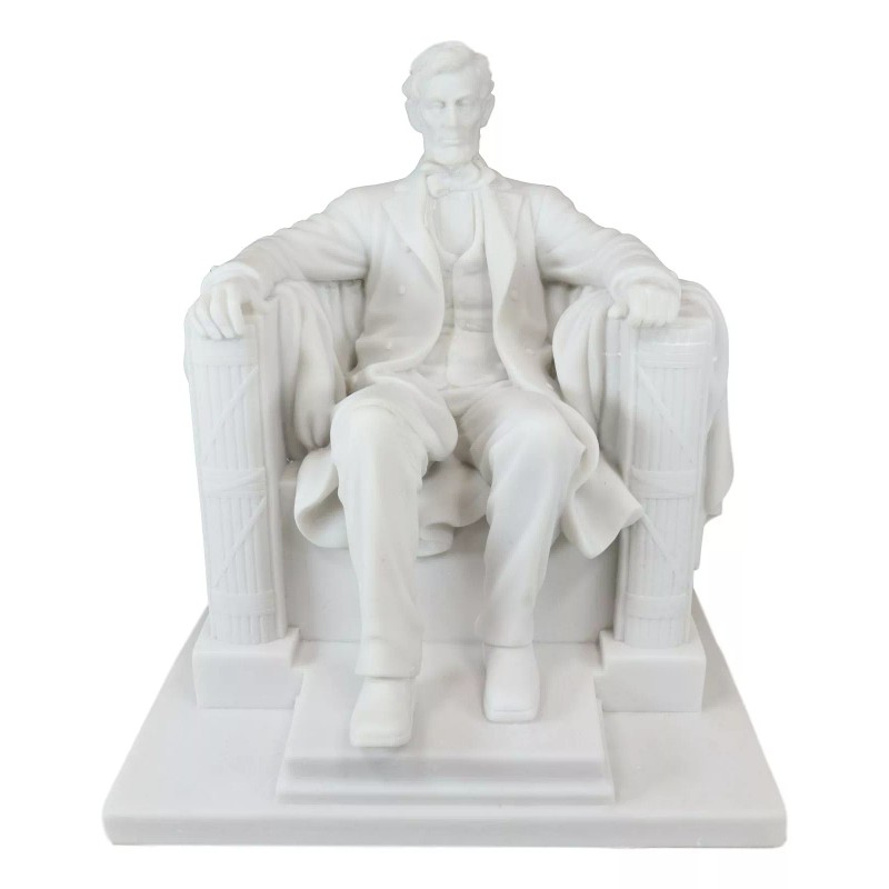 Seated Abraham Lincoln Figurine 8" H Lincoln Memorial Sculpture 16th