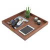 HofferRuffer Elegant Decorative Serving Tray, 20"x20" Square Faux Leather Ottoman