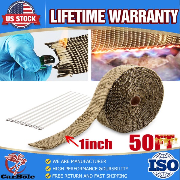Precision Auto Labs Titanium Manifold Exhaust Wrap Header Pipe Heat