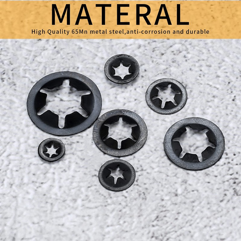 340 Pcs Starlock Washers, Internal Tooth Quick Speed Locking Washers,