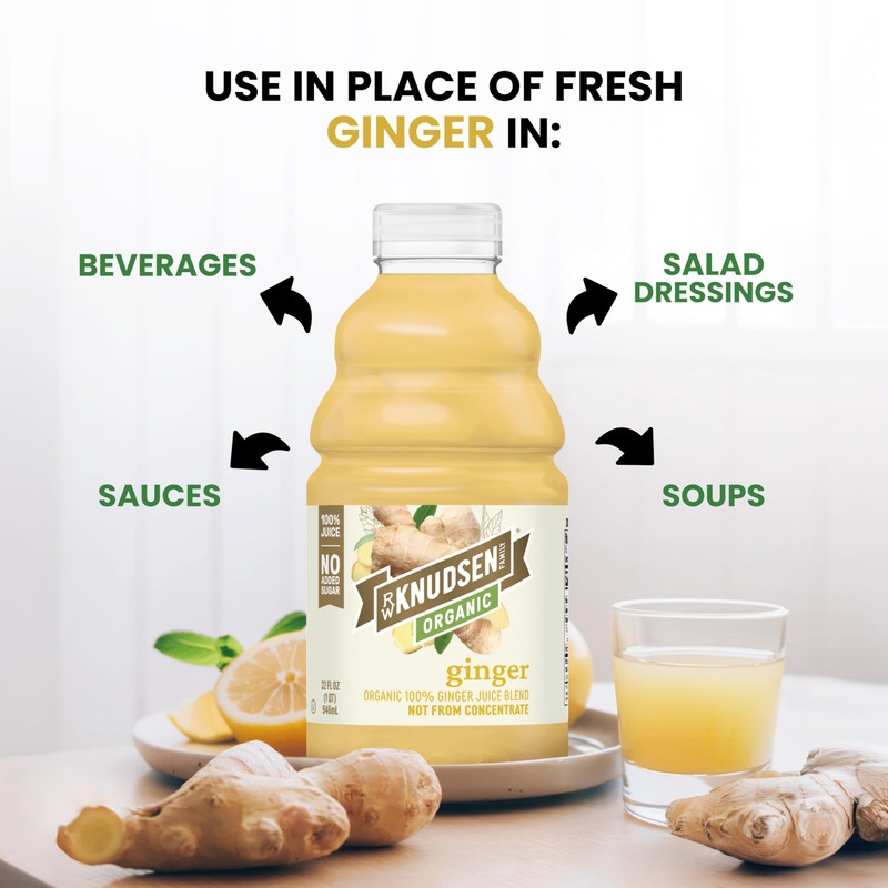 R.W. Knudsen Ginger Juice Organic, 32 fl oz (Pack of