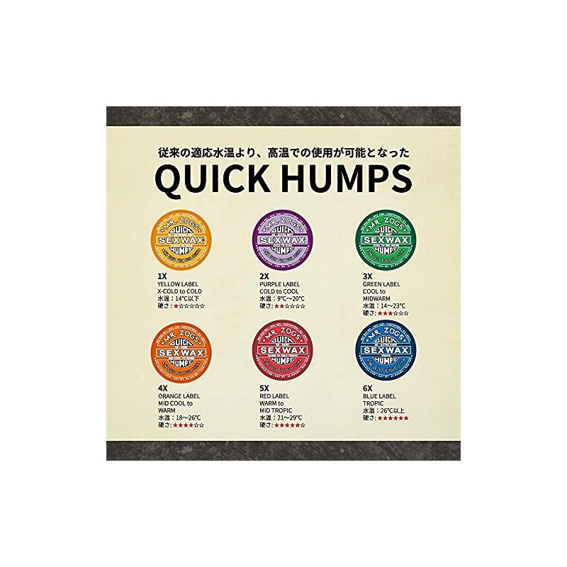 SEXWAX Quick Humps Wax for Surfing 4X 6X Set of