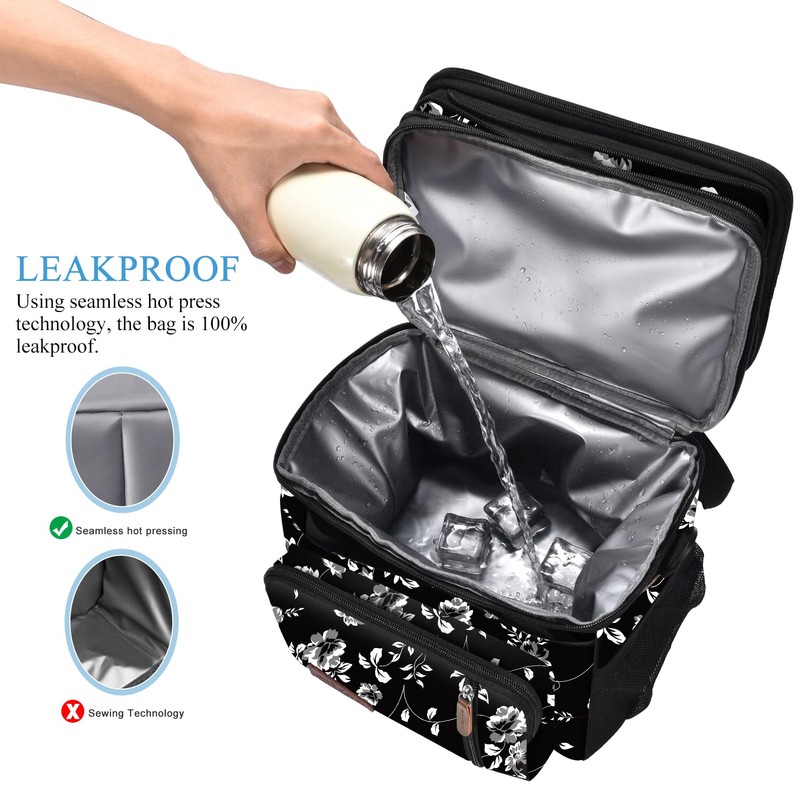 MIYCOO Lunch Bag for Women Men Double Deck Lunch Box