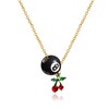 Cherry Necklace for Women Black Eight Pendant Necklace Charm Jewelry Y2K Inspired Statement Accessory Gift