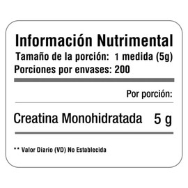 Creatina Monohidratada SD NUTRITION 1Kg/1000g 200 Servicios