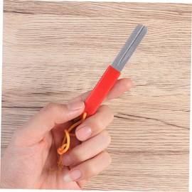 TEHAUX Dual Grit Diamond Fishing Hook Sharpener 2-Sided Hook File 600 800 Grit Hanging Strip Compact for Outdoor Fishing