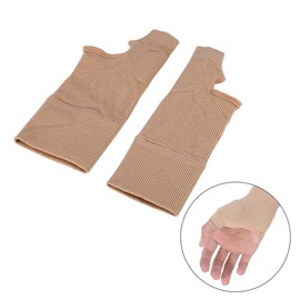 Beige Wrist HandWrist,1 Pair Beige Wrist Hand Support Gloves Thumb Hand Wrist Support Strap Glove Elastic Brace Sleeve