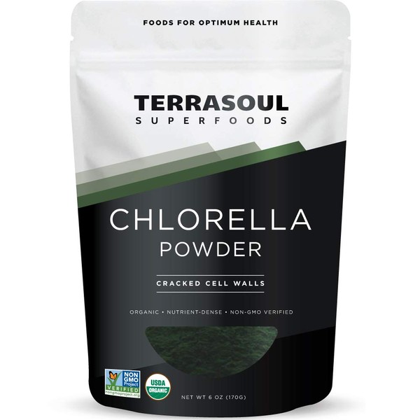 Terrasoul Superfoods Organic Chlorella Powder (Cracked Cell Walls), 6 Ounces - Sourced from Taiwan