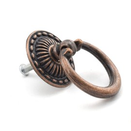 Aifeier ET Single Hole Knobs Pulls Handles Antique Red Bronze Drawer Pull Rings for Cabinet, Dresser and Door (2 Pack) PULLHANDLE-METAL-RBRZ-2P