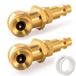 Kbrotech Portable Air Chucks,Brass Closed Ball Air Chuck with 1/4" NPT Standard Quick Plug Ball Inflator for Inflator Gauge Compressor 2pcs