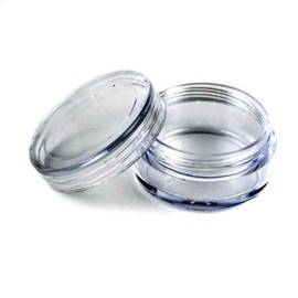 3 Gram Clear Plastic Cosmetic Containers (Quantity: 50pcs) (Comes with 1 FREE Fuji Nail Decal)