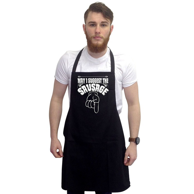 BBQ Aprons for Men - Funny Cooking Apron 100% Cotton,