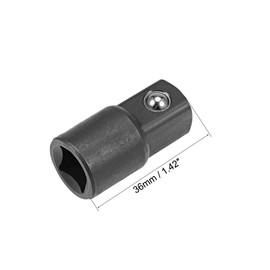 sourcing map 3/8 Inch Drive (F) x 1/2 Inch (M) Socket Adapter, Female to Male, Cr-V (Black)