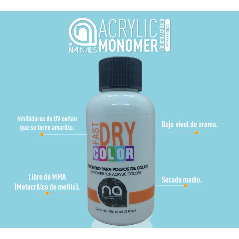 Liquido Para Acrílico De Color Secado Rápido Na Nails
