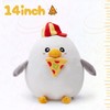 FunBase Cute Pizza Seagull Plush Toy, White Seagull Stuffed Animal