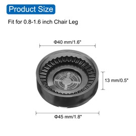 QUARKZMAN Pack of 8 Rubber Furniture Castor Cups, Round Chair Leg Floor Protectors, Non-Slip Furniture Pads, Handles Stoppers for Hardwood Floors, Grey (Fits 0.8-1.6 Inch Chair Leg)