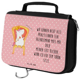 Mr. & Mrs. Panda Toiletry Bag Unicorn King, red, Hand Drawn