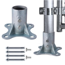 HOOBBS Chain Link Fence Post 2 1/2" Floor Flange, Pipe Flange Galvanized Fence Post (1)