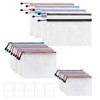 20-Piece Plastic Wallets Zip Lock Folders, Waterproof Zipper Document Pouch