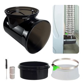 Dryer Vent Hose Connector Kit – 90 Degree Elbow for Tight Spaces, Transparent Black Upgrade, Fits 4” Aluminum & PVC Hoses, Better Than Magnetic Dryer Vent Connector