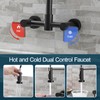 AIMADI Black Kitchen Faucet,Wall Mount Kitchen Faucet with Pull Down