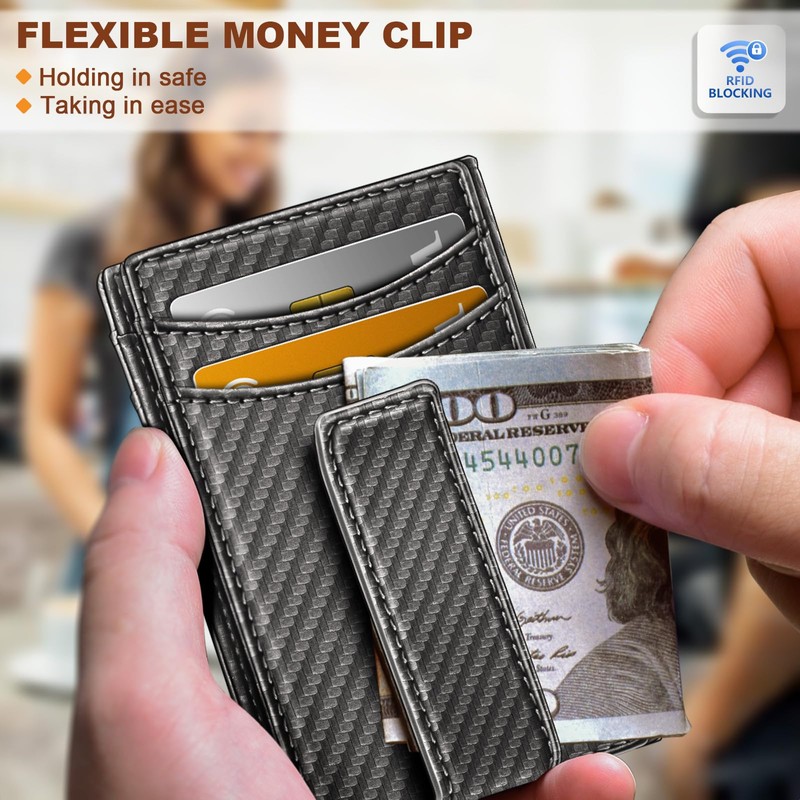 BULLIANT Magnetic Closure Slim Wallet-Genuine Leather Front Pocket Wallet for